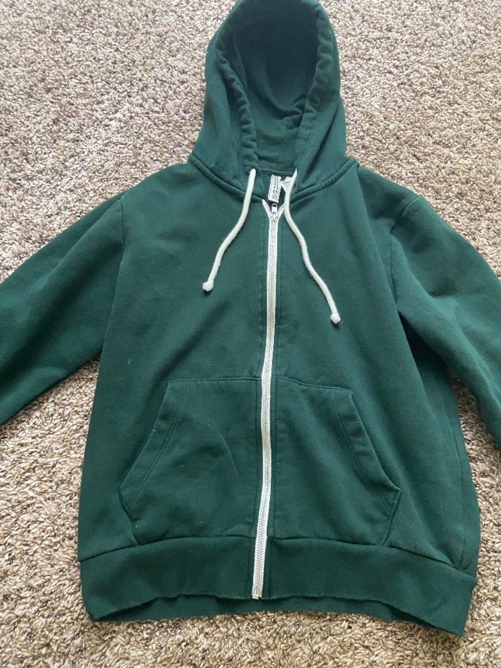 H&M Divided Forest Green Zip-Up Hoodie - Size Medium